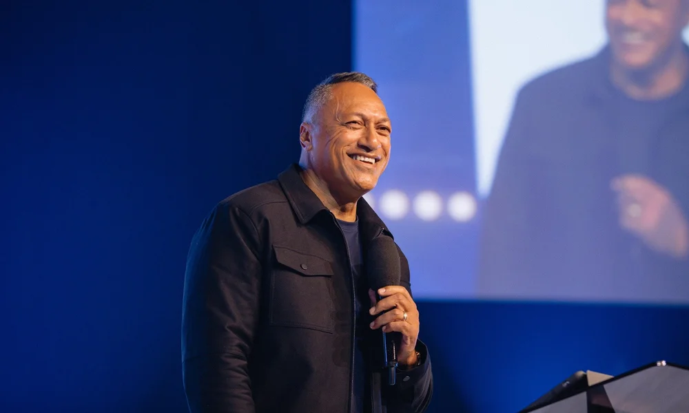Lenny Solomona delivering a keynote address